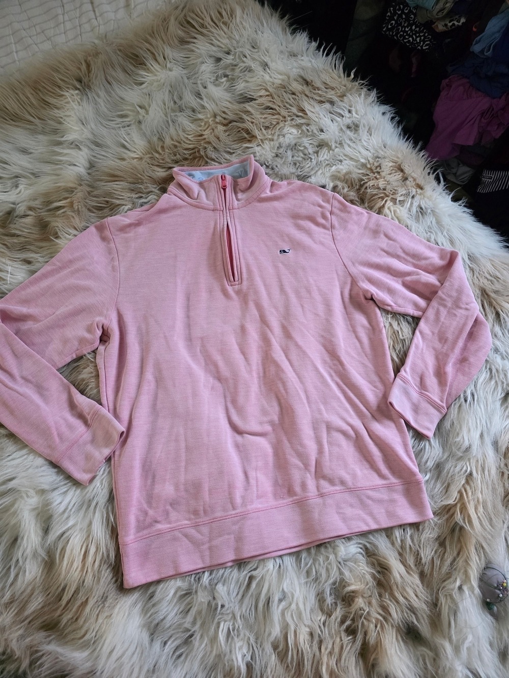 Vineyard Vines Pink Quarter-Zip Pullover